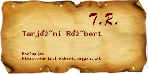 Tarjáni Róbert névjegykártya